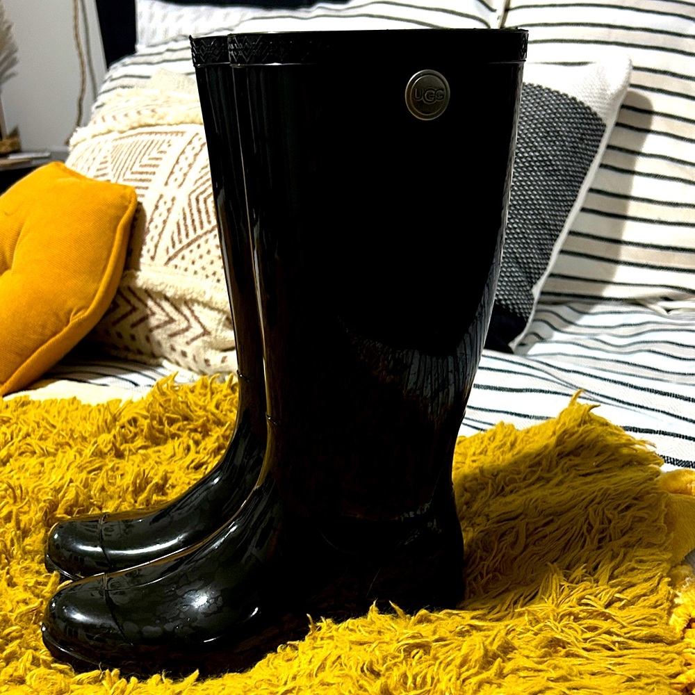 UGG Glossy Black Waterproof Boots